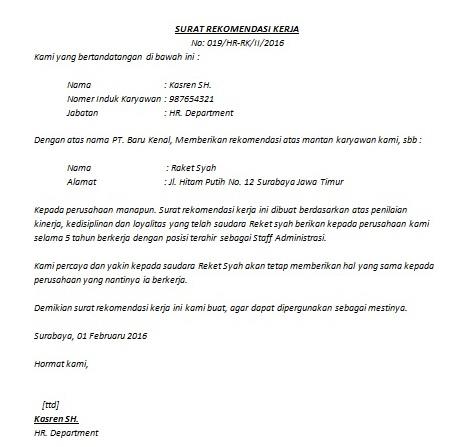 17+ Contoh Surat Rekomendasi Baik, Benar dan yang Disarankan