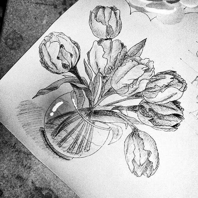 Koleksi 6 Gambar Sketsa Bunga Indah Sakura Mawar Melati Paling Update